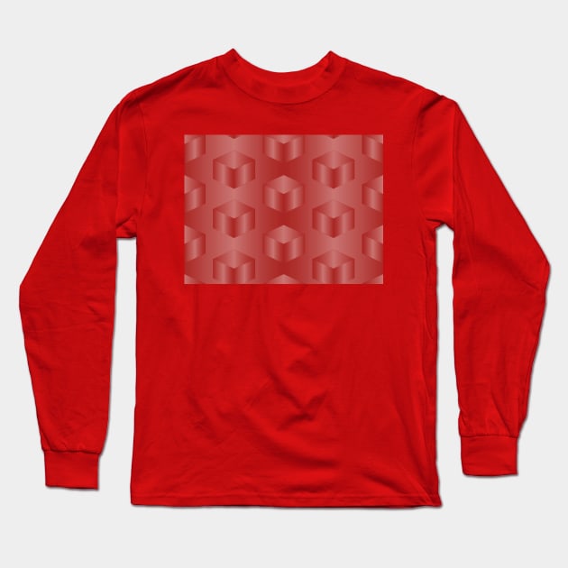 Red cubes Long Sleeve T-Shirt by YamyMorrell